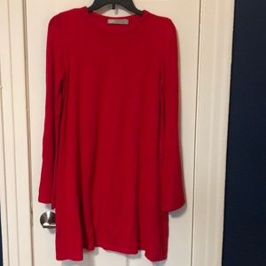 ASOS red bell-sleeve knit dress. UK 10/US 6